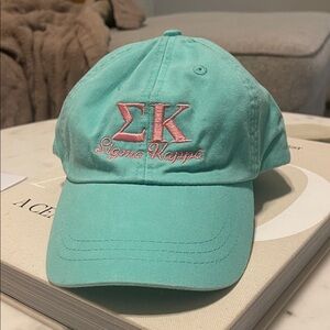 Teal and pink Sigma Kappa Cap